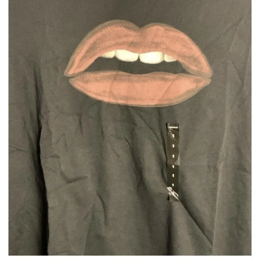NWT‎ Torrid Lips Two-For Cotton Jersey Lace Sleeve Tee 2X